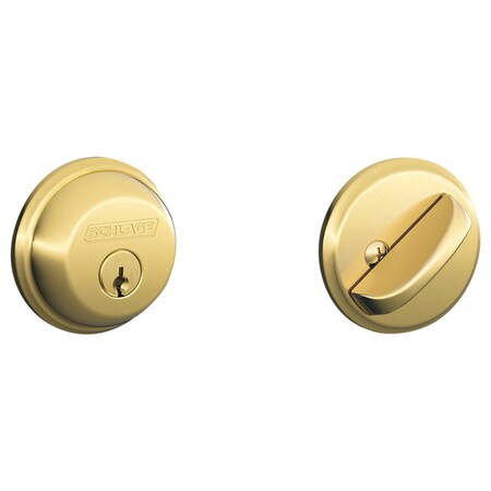 Schlage Residential Grade AAA, Single Cyl, C KWY, Lifetime Brass, Rectangle Stk, 5 Pins B60 505 KD